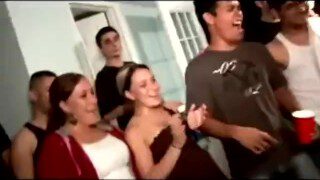 College Girl fucked in front of a crowd at a party